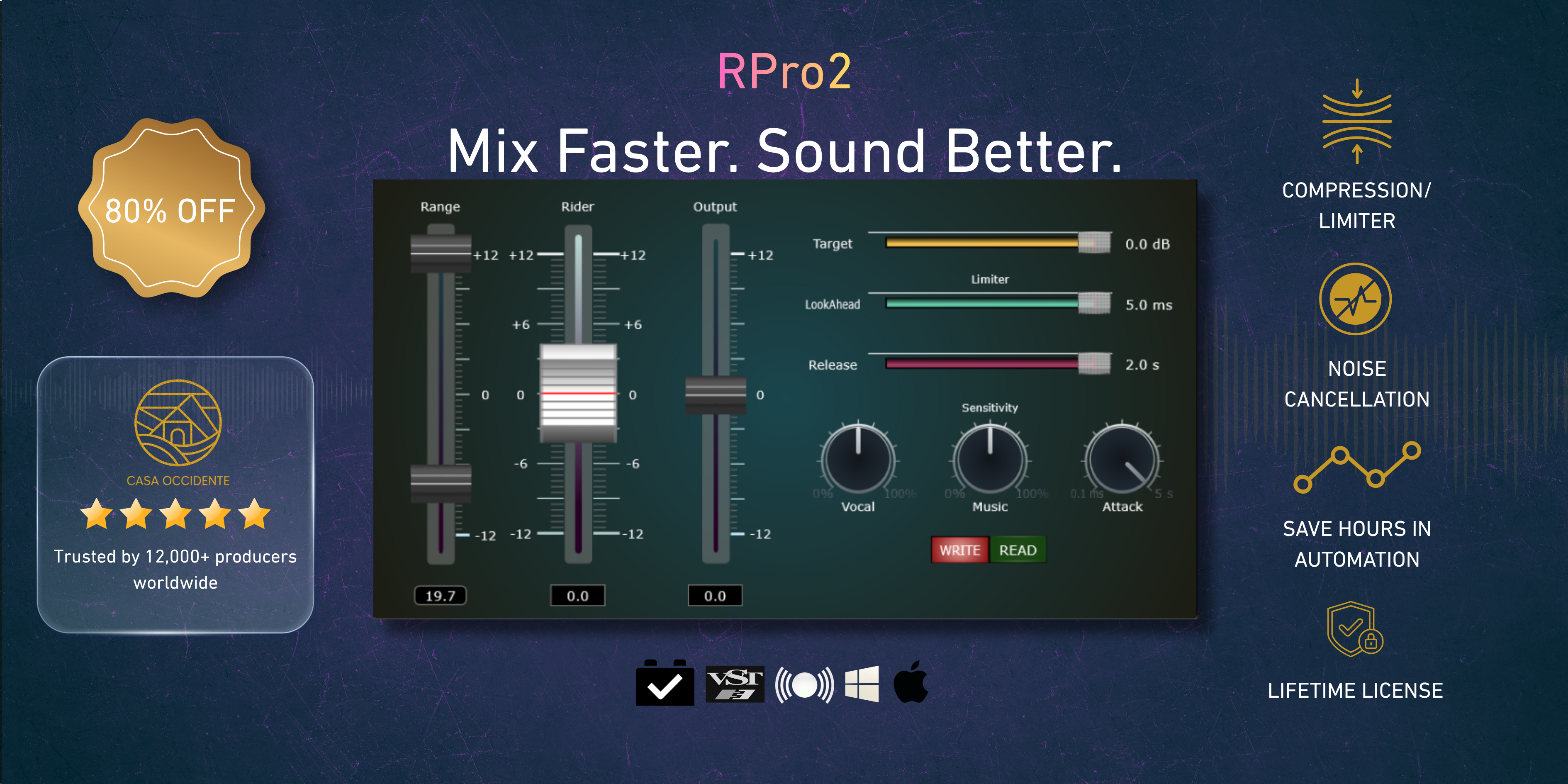 Load video: VST plugin RPro2 video presentation, all-in-one dynamics processing tool with free trial available for FL Studio, Logic Pro, Ableton and more.