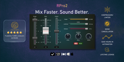 RPro2 Dynamics processor plugin Banner and demo video