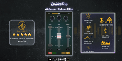 RaiderPro — Automatic Vocal Rider & Audio Leveler Plugin | Lifetime License - casa occidente