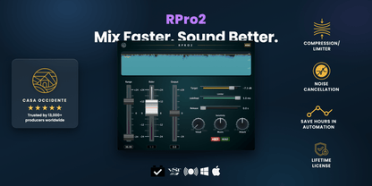 RPro2 Audio Dynamics Suite — Volume Rider, Compressor, Limiter & Sidechain | Lifetime License - casa occidente
