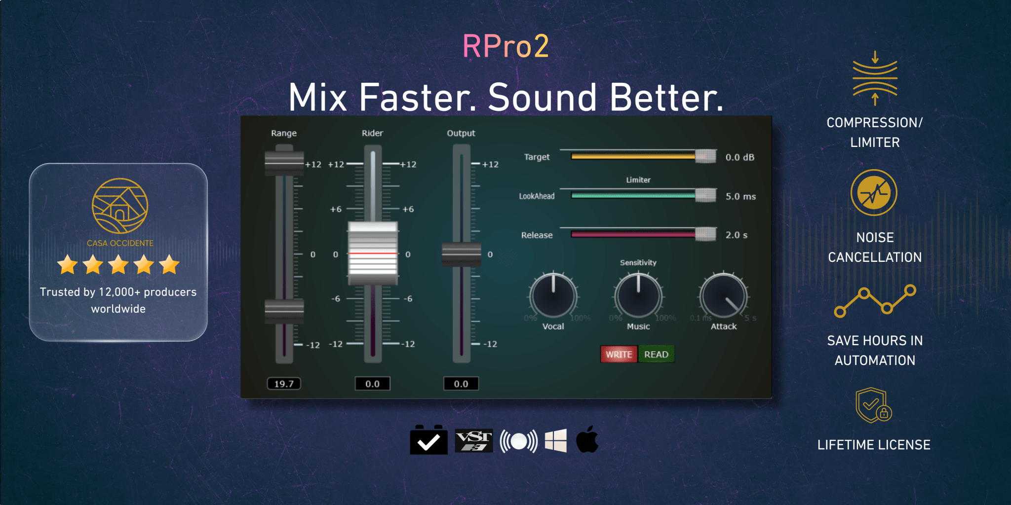 Load video: VST plugin RPro2 video presentation, all-in-one dynamics processing tool with free trial available for FL Studio, Logic Pro, Ableton and more.